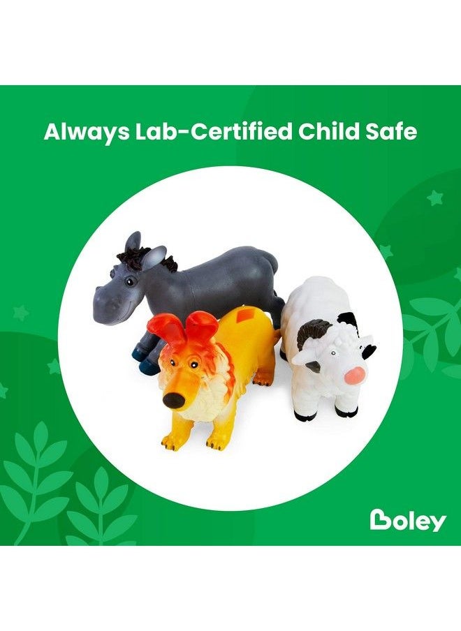BOLEY - Soft Farm Animal Toys 6 Piece Small Farm Animal Figures For Kids Ages 3 And Up Cute Soft Plastic Animal Figurines Set Farm Animals For Toddlers - Image 1