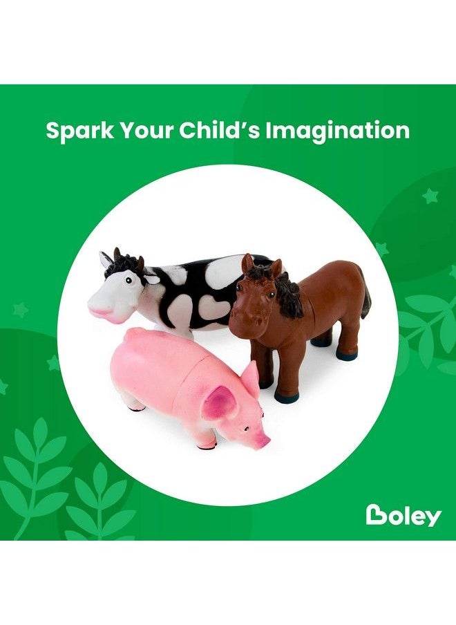 BOLEY - Soft Farm Animal Toys 6 Piece Small Farm Animal Figures For Kids Ages 3 And Up Cute Soft Plastic Animal Figurines Set Farm Animals For Toddlers - Image 1