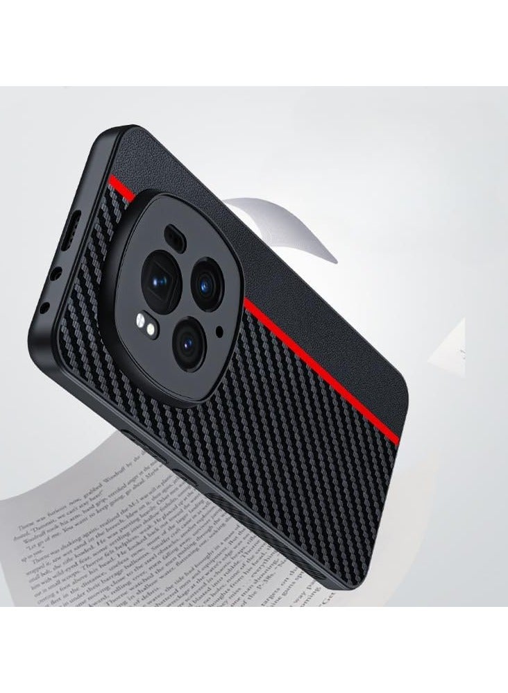 General Compatible with Honor Magic 6 Pro,Carbon Fiber PU Leatrher Skin Case Anti-Shock Case for Magic 6 Pro  - Image 2