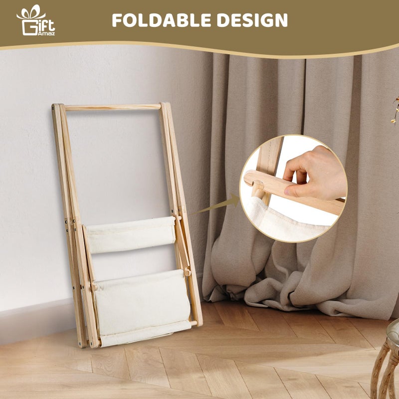 GiftAmaz Wooden Baby Shower Crate Closet, Double-Layered Baby Basket for Nursery, Baby Storage Crate with Hangers, Newborn Baby Clothing Rack for Baby Shower Gifts, Pregnancy Gifts for New Mom Parents - Image 3