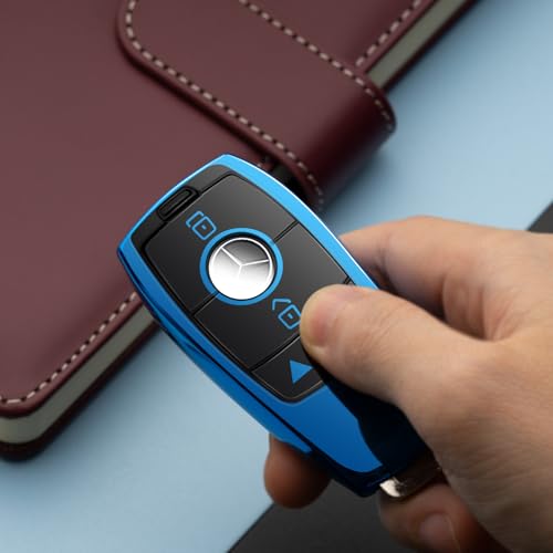 ZSPDACC Compatible with Mercedes Benz Key Fob Cover Blue car key chain case Protector Holder E300 E350 E400 E450 A220 CLA250 C300 GLA250 GLB250 GLC300 GLE350 GLE450 GLE580 G550 C43 E53 E63 Accessories - Image 5