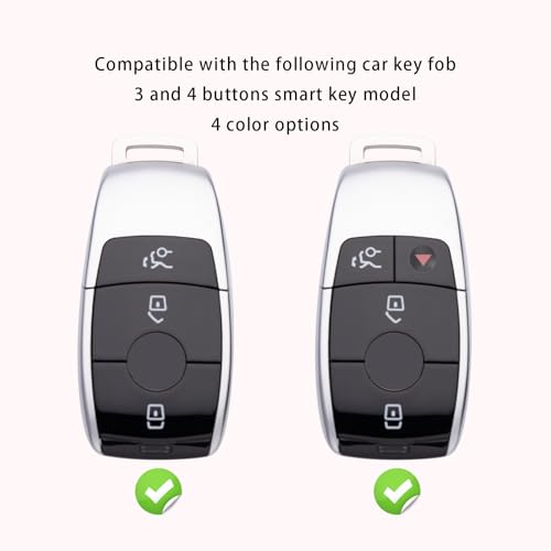 ZSPDACC Compatible with Mercedes Benz Key Fob Cover Blue car key chain case Protector Holder E300 E350 E400 E450 A220 CLA250 C300 GLA250 GLB250 GLC300 GLE350 GLE450 GLE580 G550 C43 E53 E63 Accessories - Image 2