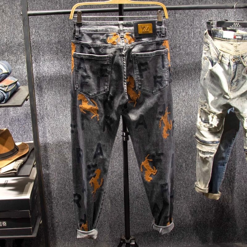 Unisex Classic Denim Jeans Loose Fit Daily Outdoor Wear - Image 3