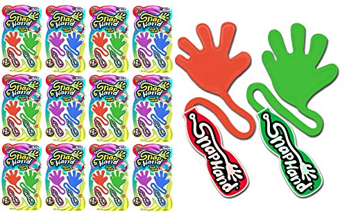 JARU Bulk Sticky Hands for Kids 12 Pack 24 Sticky Hands Stretchy Slap Hands Sticky Toy Bulk Party Favors Goodie Bags Stuffers for Teens Middle School Prizes 3152s - Image 1