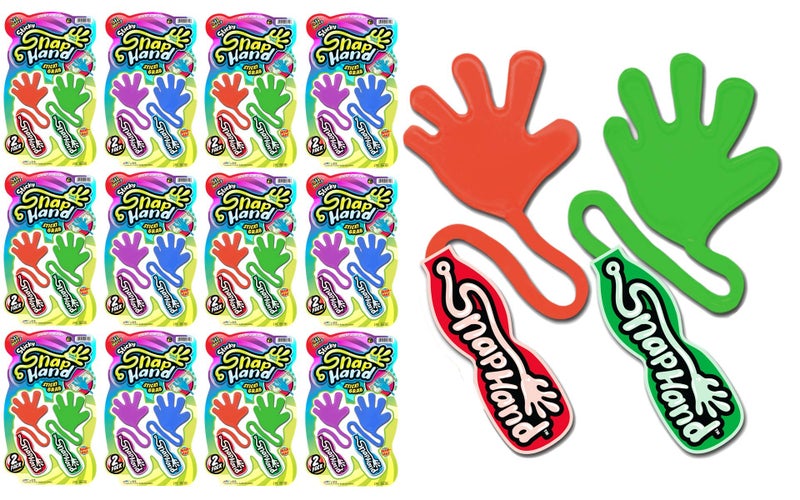 JARU Bulk Sticky Hands for Kids 12 Pack 24 Sticky Hands Stretchy Slap Hands Sticky Toy Bulk Party Favors Goodie Bags Stuffers for Teens Middle School Prizes 3152s - Image 2