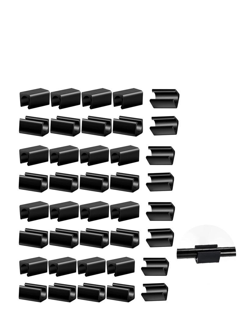 مخففات الضوضاء لحماية الأرجل البلاستيكية للأثاث بقطر 14 مللي متر، أغطية على شكل U غير قابلة للانزلاق للكراسي المعدنية، عبوة 40، لون أسود - Image 1