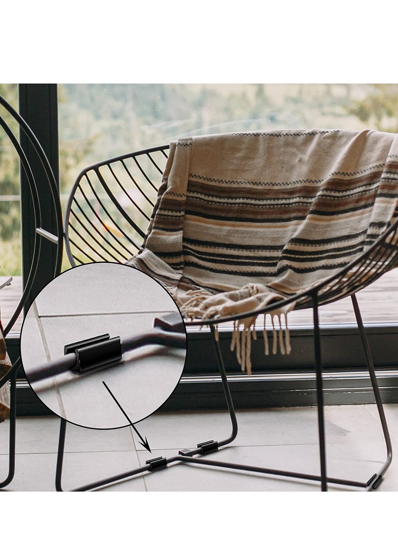 مخففات الضوضاء لحماية الأرجل البلاستيكية للأثاث بقطر 14 مللي متر، أغطية على شكل U غير قابلة للانزلاق للكراسي المعدنية، عبوة 40، لون أسود - Image 3