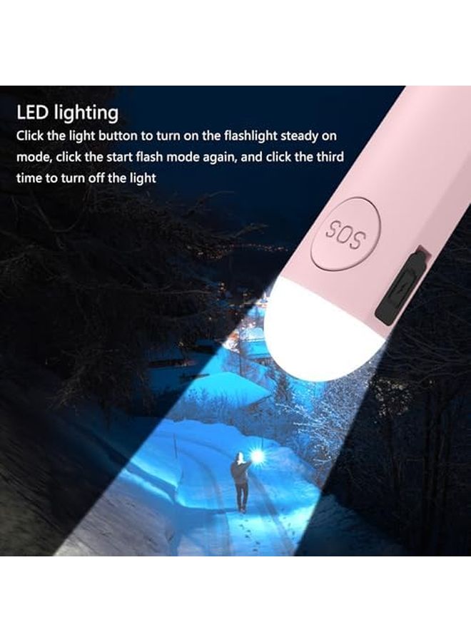 Blue Rechargeable 130dB Personal Alarm Keychain with LED Light for Students Night Walkers - Image 5