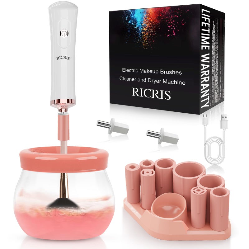 RICRIS Electric Makeup Brush Cleaner and Dryer Machine Super Fast Clean and Dry Make Up Brushes Automatic Cosmetic Brush Spinner Washer Tools - Image 2