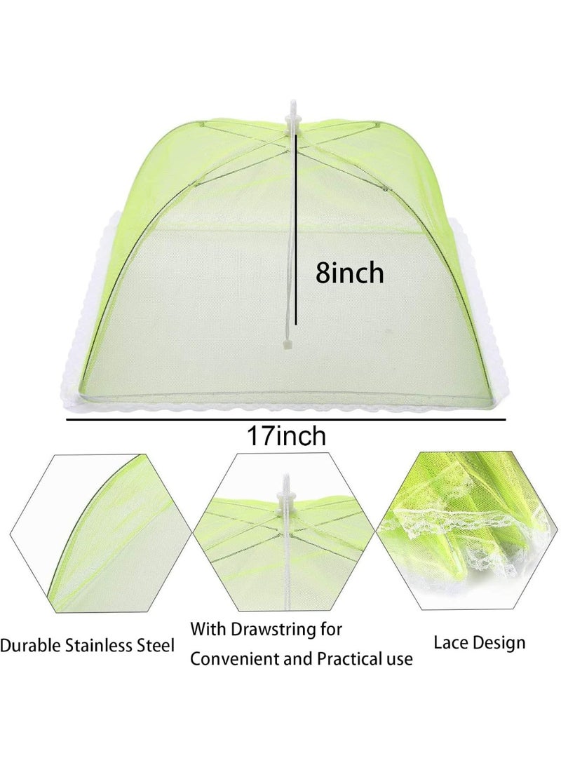Bluejw Food Cover Mesh Food Tent, 17"x17", Nylon Covers, Pop-Up Umbrella Screen Tents, Collapsible and Reusable Patio Bug Net for BBQ, Picnics, Parties, Camping, Outdoor - 6 Colors - Image 2