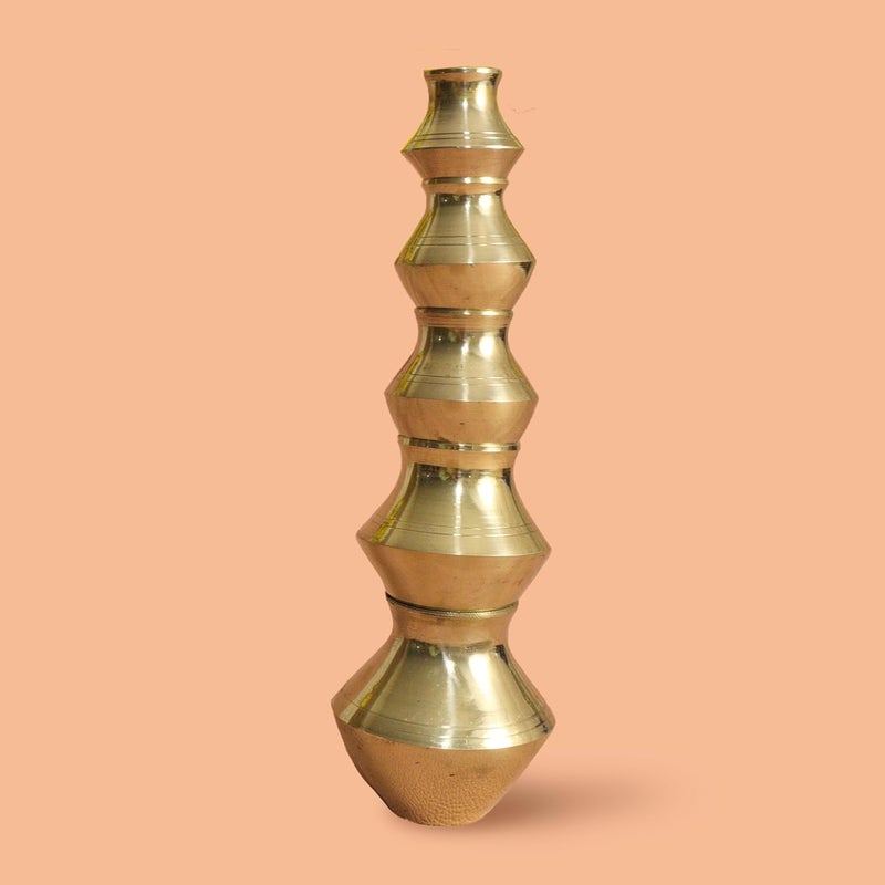 Putrika Brass Kubera Kudam Set of 5Gubera Panai SetMatki Set of 5Kalash SetLakshmi Kuberar Lucky Potkuberar panai for PoojaHome Decor Weight 275gm Height 75inch - Image 1