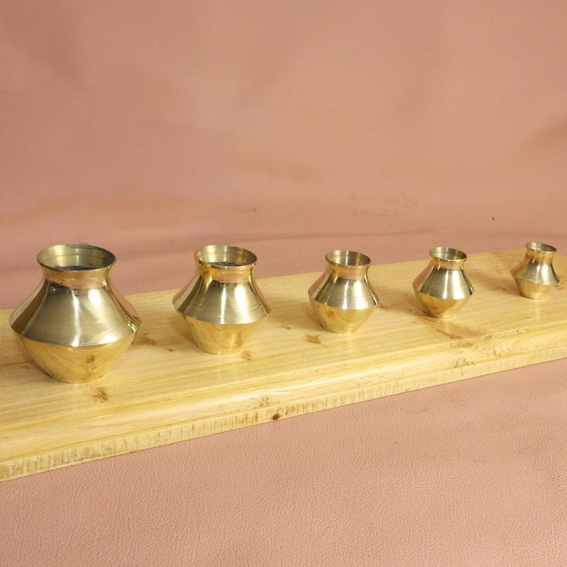 Putrika Brass Kubera Kudam Set of 5Gubera Panai SetMatki Set of 5Kalash SetLakshmi Kuberar Lucky Potkuberar panai for PoojaHome Decor Weight 275gm Height 75inch - Image 5