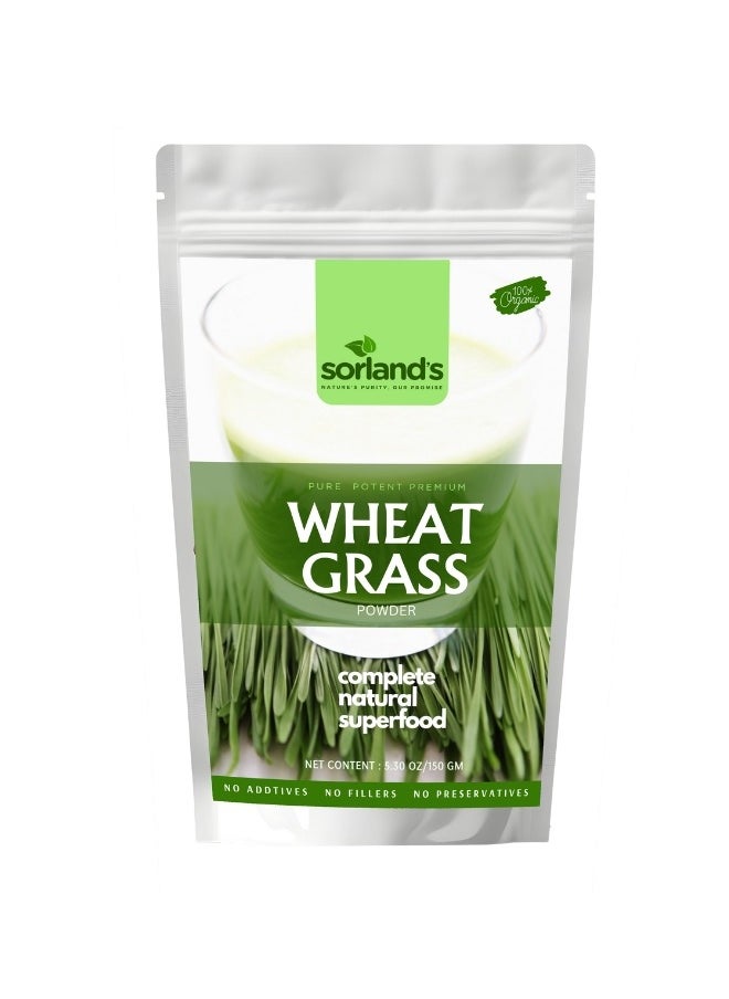 Sorland's - Pure Organic Wheat grass Powder -150 GM (Complete Natural Superfood) - Image 1