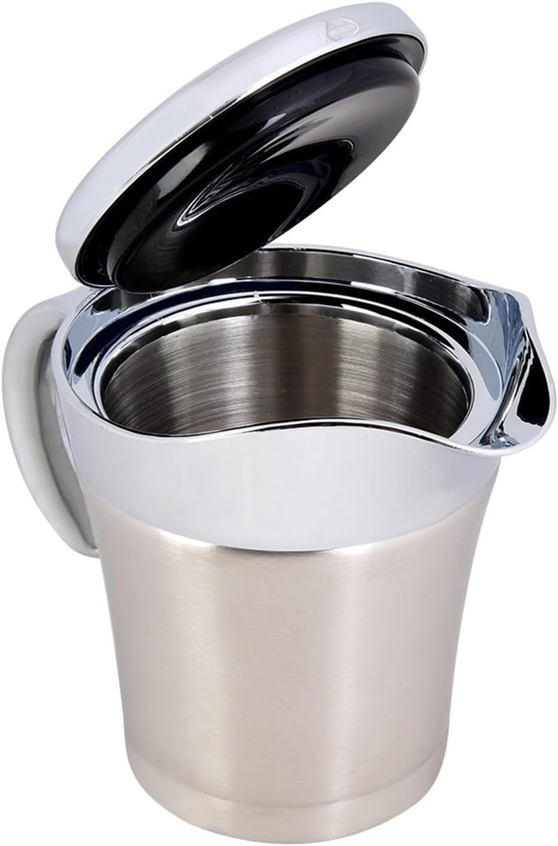 ZJchao Gravy Boat, Insulated Gravy Boat Stainless Steel Sauce Jug with Lid Warmer Double Insulated for Juice Tomato Sauce Kitchen Supplies (Small size 450ml) - Image 2