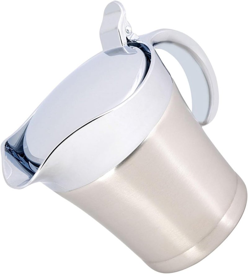 ZJchao Gravy Boat, Insulated Gravy Boat Stainless Steel Sauce Jug with Lid Warmer Double Insulated for Juice Tomato Sauce Kitchen Supplies (Small size 450ml) - Image 4