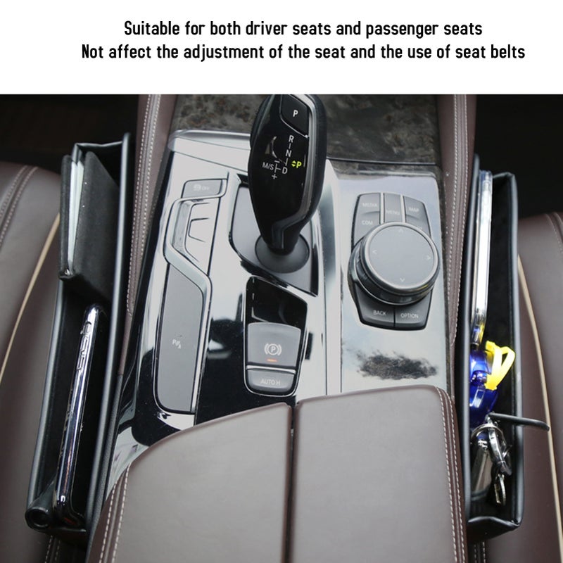 Car Seat Gap Filler Organizer, Multifunctional Car Seat Organizer, Auto Leather Storage Box for Holding Phones, Sunglasses - Image 4