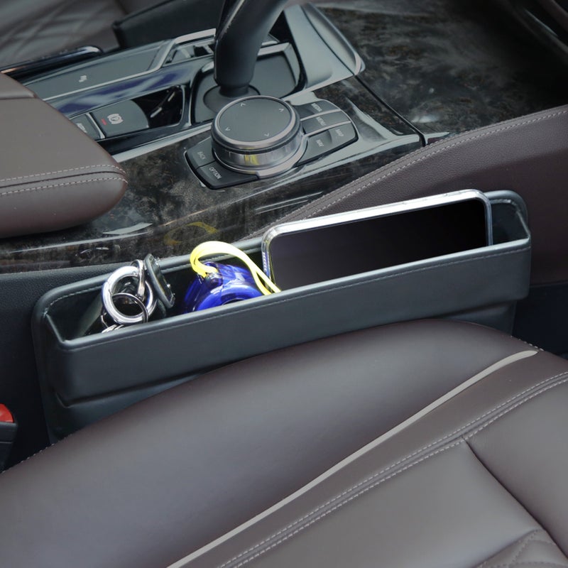 Car Seat Gap Filler Organizer, Multifunctional Car Seat Organizer, Auto Leather Storage Box for Holding Phones, Sunglasses - Image 2