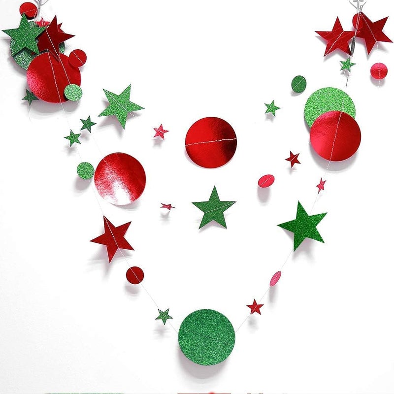 Decor365 Glitter Christmas Party Decorations Hanging Christmas Decoration Ugly Sweater Red Green Garlands Xmas Tree Star Streamer Photobooth Backdrop Office Classroom Birthday Party Decor - Image 2