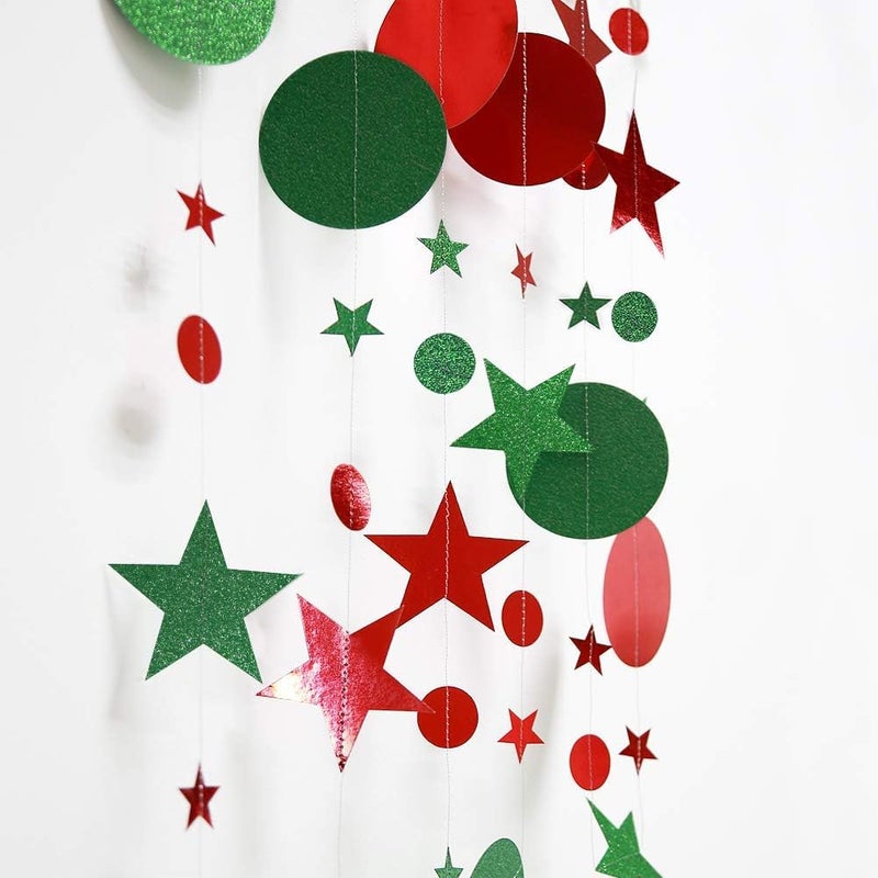 Decor365 Glitter Christmas Party Decorations Hanging Christmas Decoration Ugly Sweater Red Green Garlands Xmas Tree Star Streamer Photobooth Backdrop Office Classroom Birthday Party Decor - Image 4