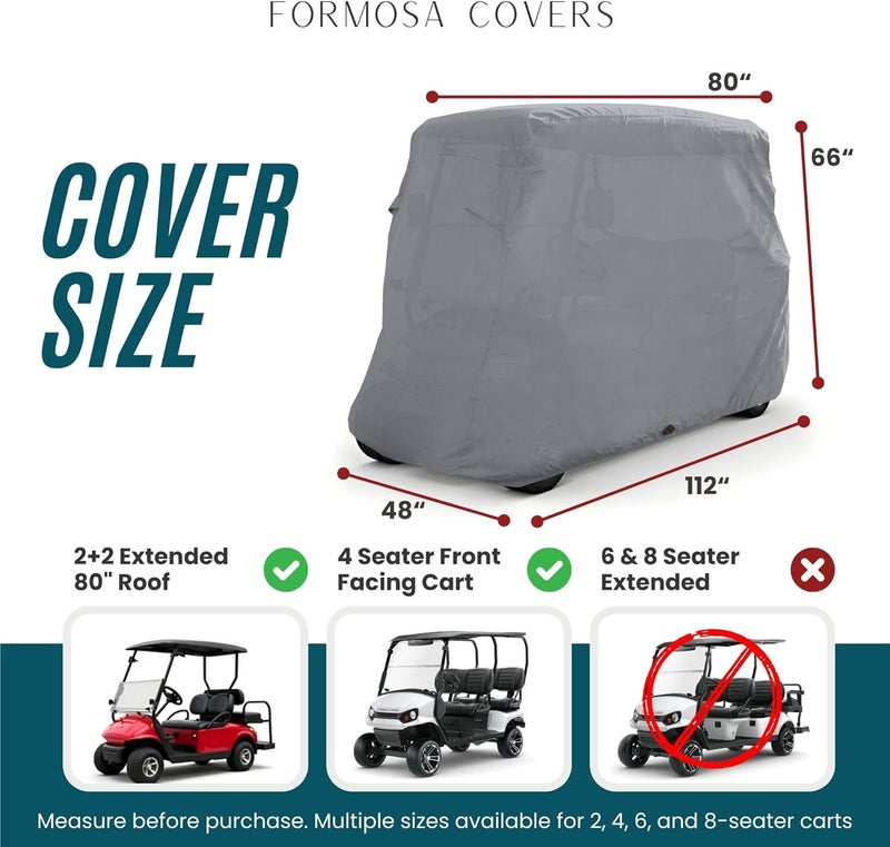 Formosa Covers Formosa Heavy Duty Golf Cart Cover for 4 Passengers - Image 2