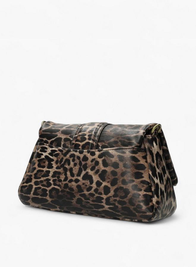 MEXX Animal Print Shoulder Bag with Flap Closure - Image 5