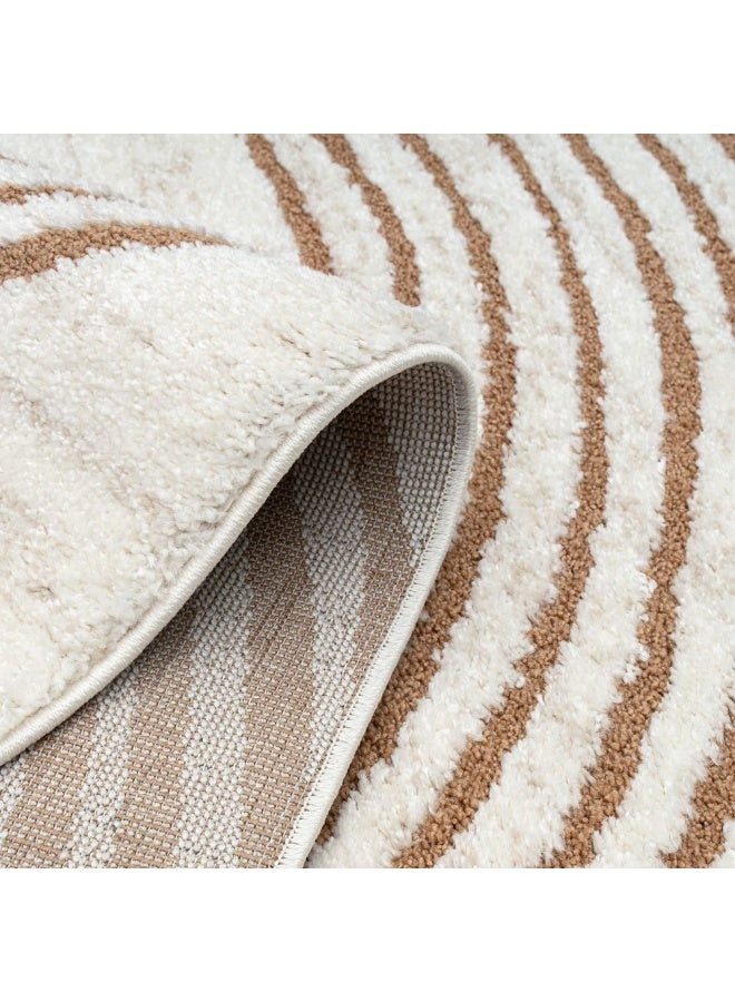 DANUBE HOME La Perle Modern Abstracts Rug |Washable Modern Rugs Style | Polypropylene+Polyester Area Rug Floor Covering | Indoor Carpet For Living Room Dining Bedroom 240X340cm-White Rust-231200400527 - Image 5