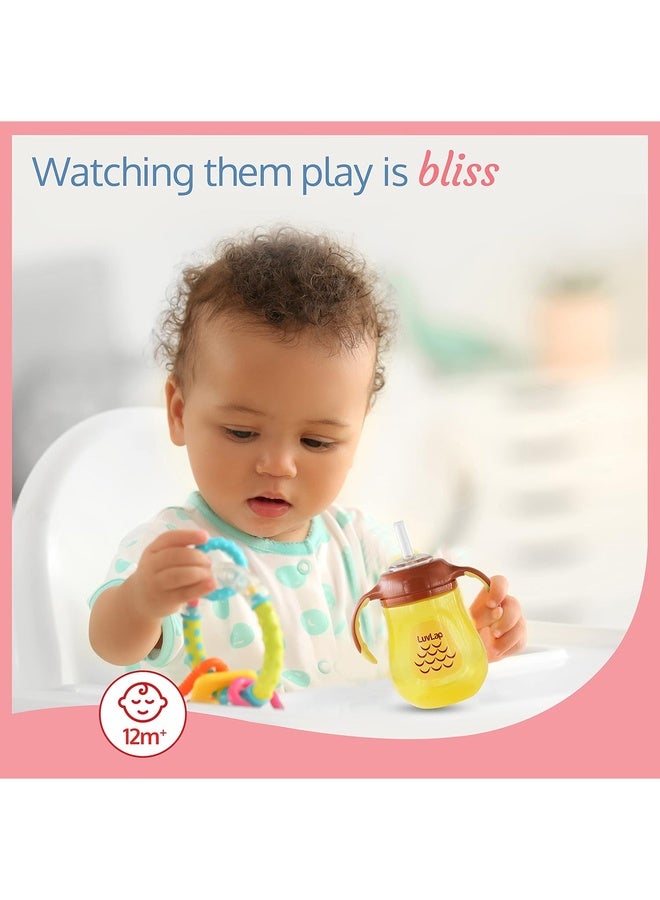 Luvlap Naughty Duck Sipper for Infant/Toddler 280ml, Anti-Spill Sippy Cup with Soft Silicone Straw BPA Free, 12m+ (Yellow) - Image 5