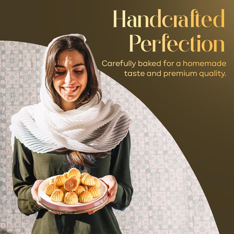 Abu Al Jedi Maamoul Pistachio 500g – Arabic Cookies with Pistachio Filling – Traditional Middle Eastern Sweets – Eid Gift Box – Maamoul and Baklava Assortment - Image 5