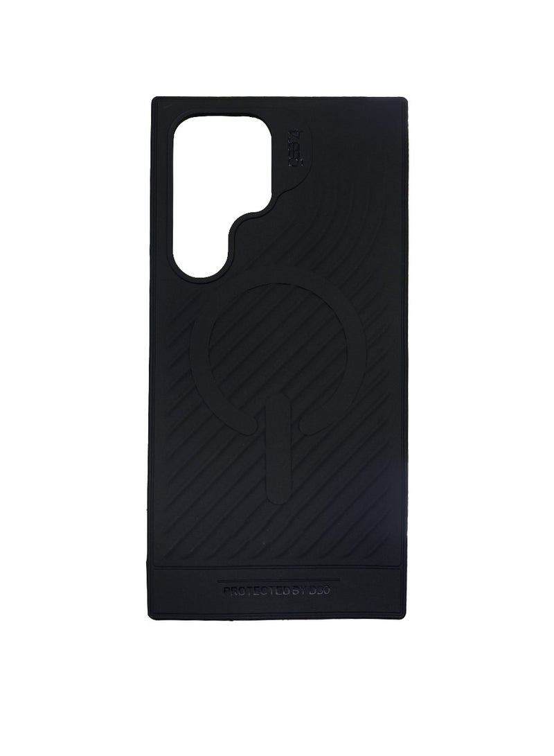 Yezler Premium Rubber Case for Samsung S23 Ultra – MagSafe Compatible, Shockproof & Scratch-Resistant, High-Quality Protective Cover, Inner Silicone Cushion for Maximum Safety, Lightweight & Durable Design, Full Edge Protection Mobile Case – Black - Image 1