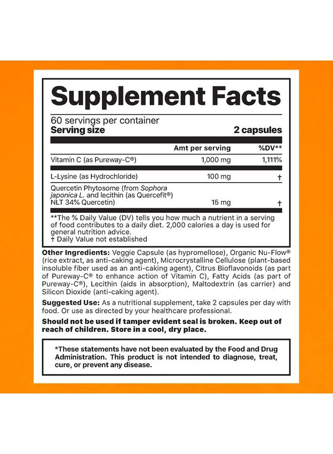 Jigsaw Health Purewayc Plus With Llysine And Quercetin 120 Capsules - Image 3