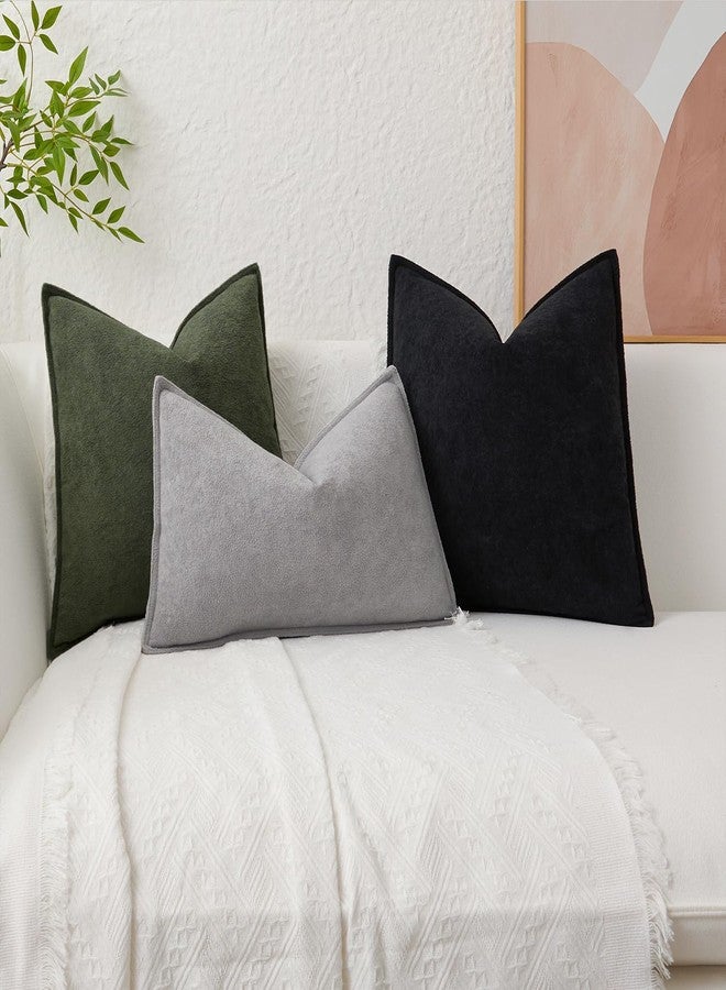 K KEVIN TEXTILE Kevin Textile Spring Waterproof Decorative Pillow Covers Moss Green 20x20 Inch Pack of 2 Soft Boucle Textured Throw Pillowcases Elegant Accent Pillows for Couch Sofa Chair Bed Indoor Outdoor - Image 5