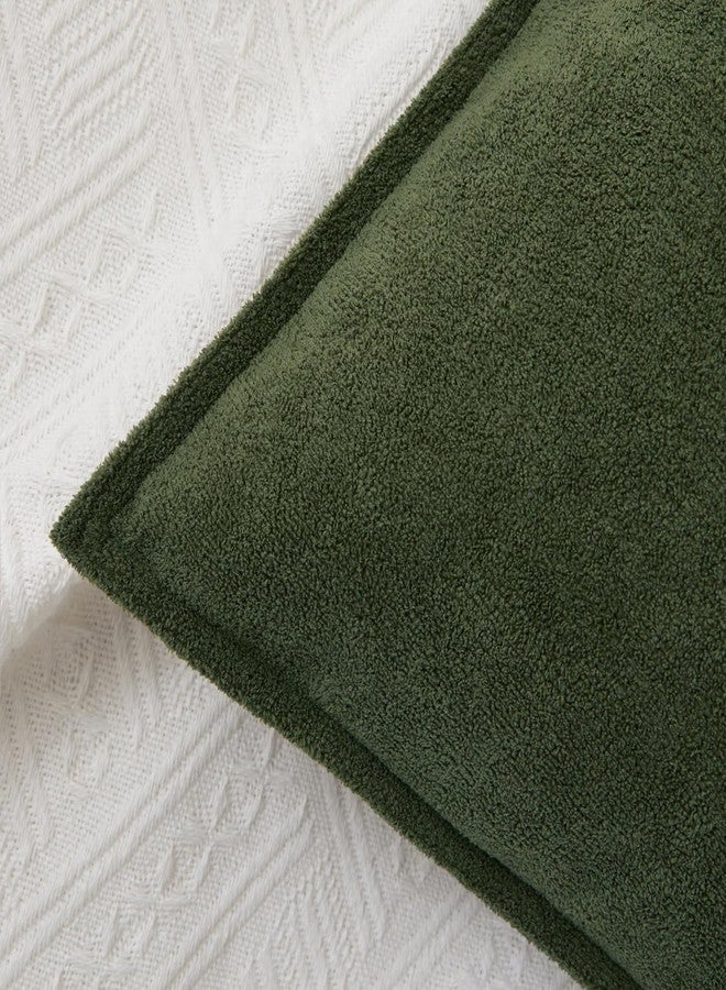 K KEVIN TEXTILE Kevin Textile Spring Waterproof Decorative Pillow Covers Moss Green 20x20 Inch Pack of 2 Soft Boucle Textured Throw Pillowcases Elegant Accent Pillows for Couch Sofa Chair Bed Indoor Outdoor - Image 2