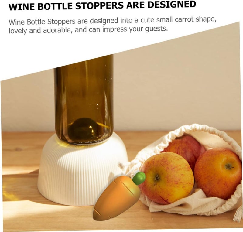 كلاراكو 5 قطع من سدادات زجاجات السيليكون على شكل جزرة لحفظ المشروبات الغازية، سدادات زجاجات الشمبانيا، سدادات زجاجات النبيذ والبيرة، سدادات زجاجات المشروبات الغازية، مستلزمات حفظ نضارة زجاجات الويسكي - Image 4