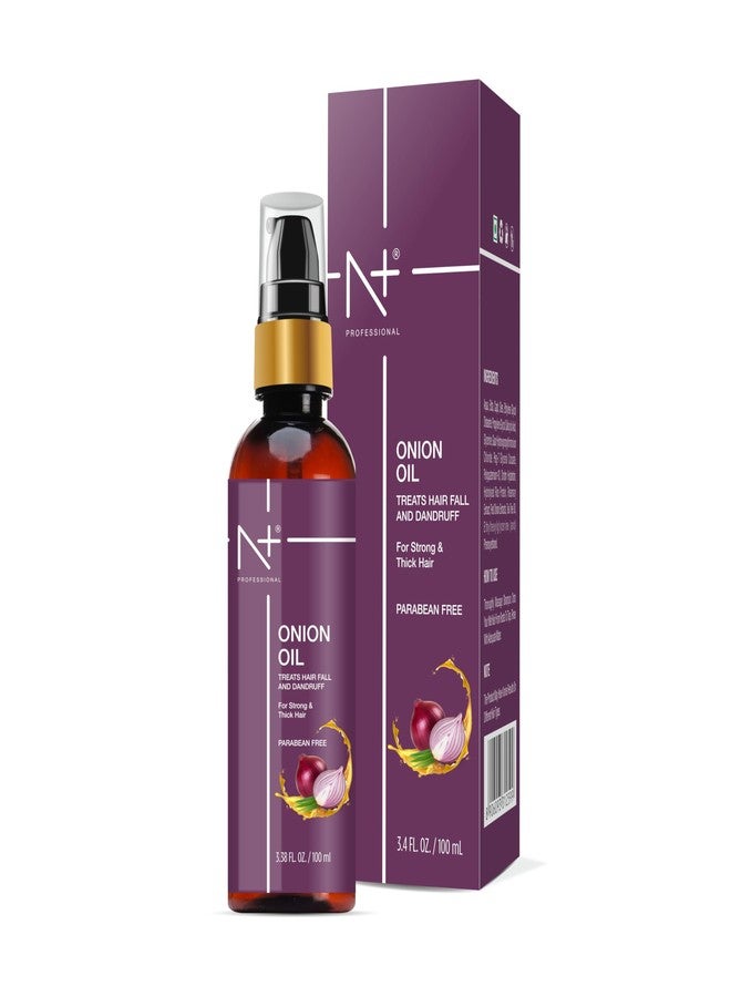 N Plus N+ Professional Onion Hair Oil | Enriched with Onion Extract | Reduces Hair Fall, Controls Dandruff & Strengthens Hair | Nourishing & Scalp-Revitalizing Formula | Promotes Thicker, Healthier Hair Growth | 100ml - Image 1