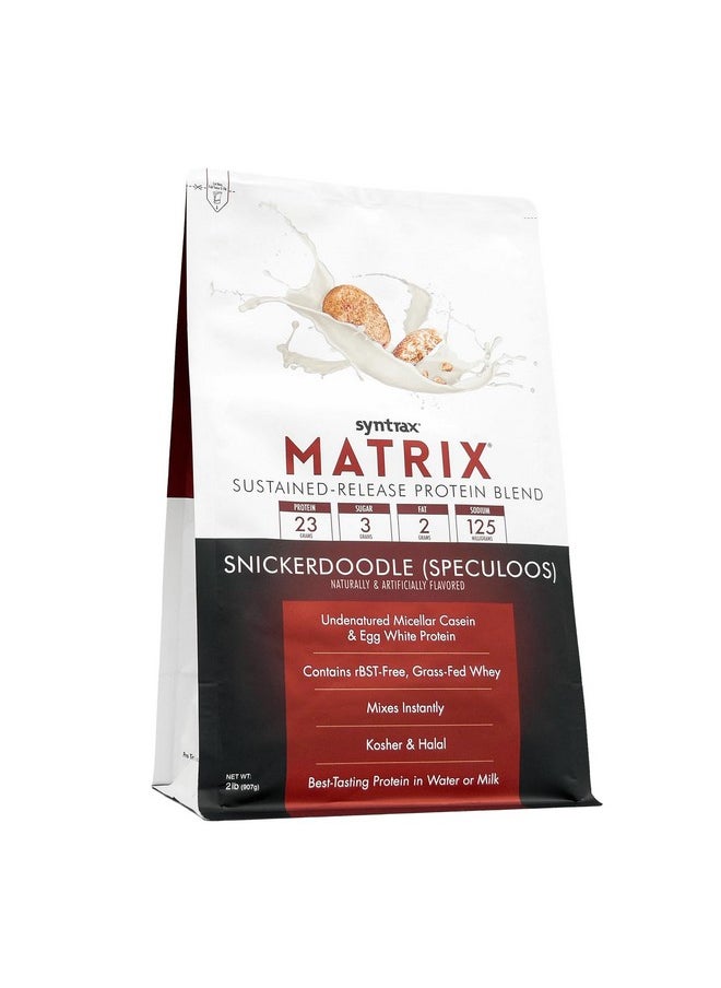 Syntrax Nutrition Matrix Protein Powder, Sustained-Release Protein Blend, Real Cookie Pieces, Snickerdoodle, 2 lbs