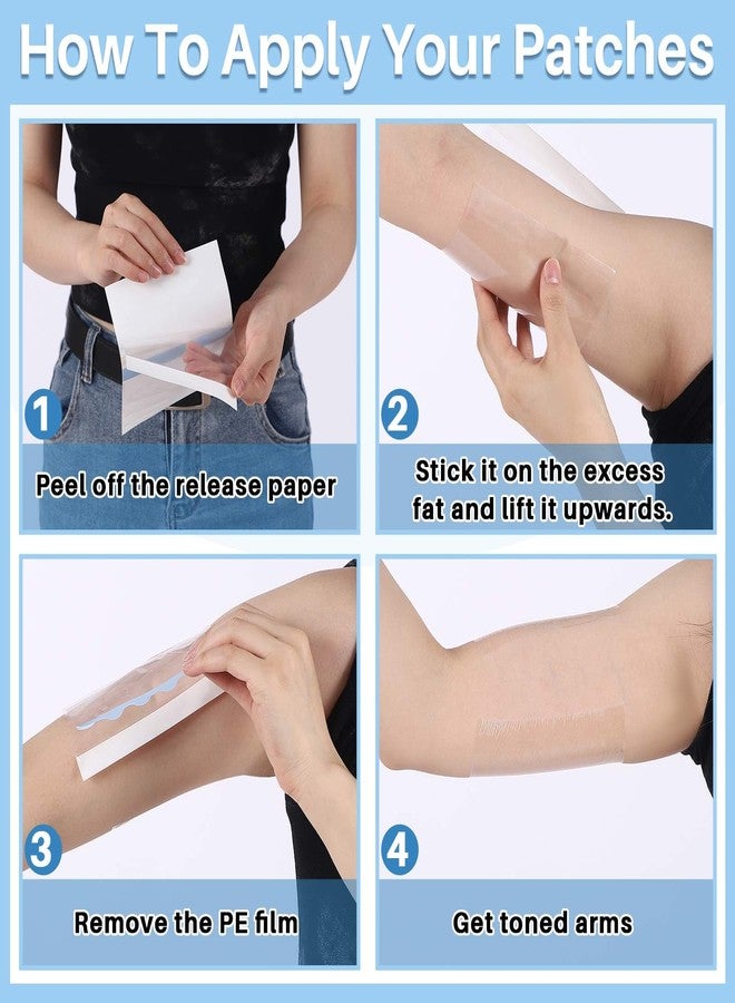 Maitys 30 Pcs Arm Lifts Tapes 5 x 7 Inch Thigh Lifts Invisible Waterproof Transparent Cellulite Adhesive Body Tape for Women Skin Arm Leg Abdomen(Square) - Image 3