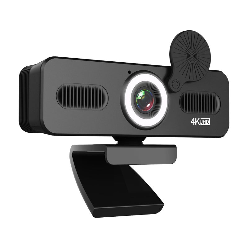 كاميرا ويب HD بدقة 2160P كمبيوتر كاميرا ويب مع ميكروفون USB PC Web Camera زاوية واسعة 120 درجة مع ضوء ملء للقرص لتسجيل المكالمات الاجتماعات الألعاب متوافقة مع ويندوز فيستا وآي أو إس - Image 1