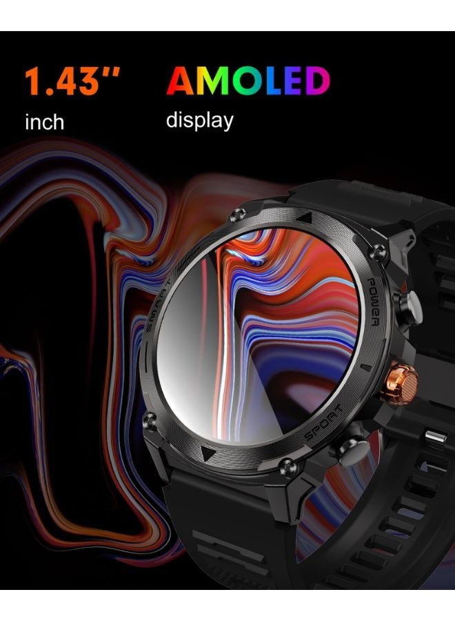 TELUX ACTIVEX Smart Calling Watch, 1.43” AMOLED Display, 2 Straps (Stainless Steel & Silicon) AI Voice Assistant, Sleep Tracking, 100+ Modes, IP67 Waterproof, 10-Day Battery, Android & iOS App - Image 4