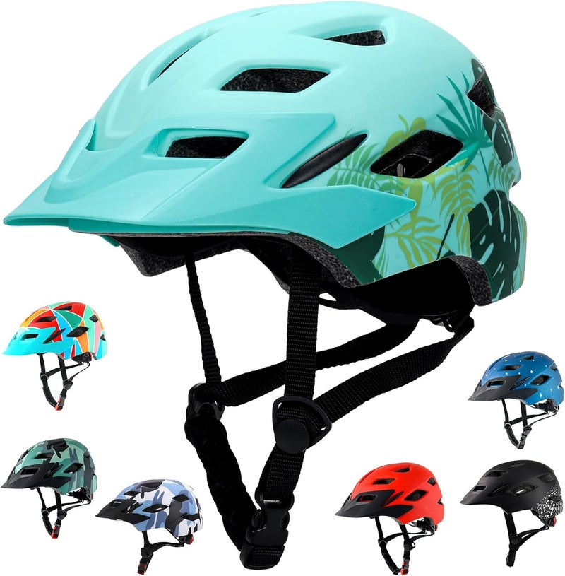 Bavilk Kids Bike Helmet, Kids Boys Girls Bike Helmets with LED Light Detachable Visor Children Youth Teen Multi-Sport for Skating Cycling Scooter Skateboard Adjustable & Lightweight 19.7"-22.4" - Image 1
