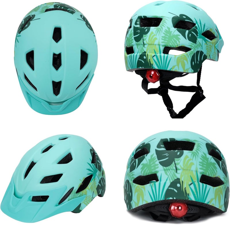 Bavilk Kids Bike Helmet, Kids Boys Girls Bike Helmets with LED Light Detachable Visor Children Youth Teen Multi-Sport for Skating Cycling Scooter Skateboard Adjustable & Lightweight 19.7"-22.4" - Image 2
