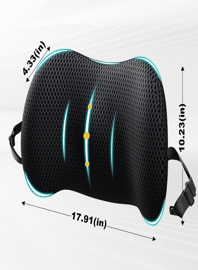 BYMECOST Lumbar Support Pillow for Car, Memory Foam Car Seat Back Support Pillow for Driving, Back Cushion with Strap for Pain Relief, Ergonomic Back Cushion for Office Chai, Wheelchair (Black) - Image 2
