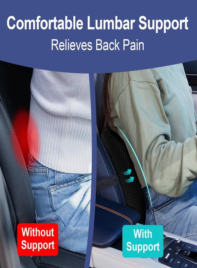 BYMECOST Lumbar Support Pillow for Car, Memory Foam Car Seat Back Support Pillow for Driving, Back Cushion with Strap for Pain Relief, Ergonomic Back Cushion for Office Chai, Wheelchair (Black) - Image 4