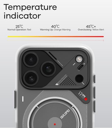 Aulumu A17 iPhone 17 Pro Magnetic Thermal Case | CoolHyper | with Camera Control | IMD Technology | Compatible with Magsafe | Touch Translucent White - Image 3
