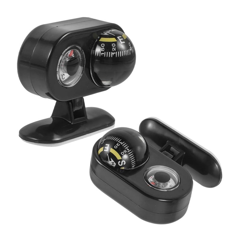 Dashboard Thermometer and Compass for Car Boat Accurate Temperature Direction Indicator 2 Pieces - Image 2