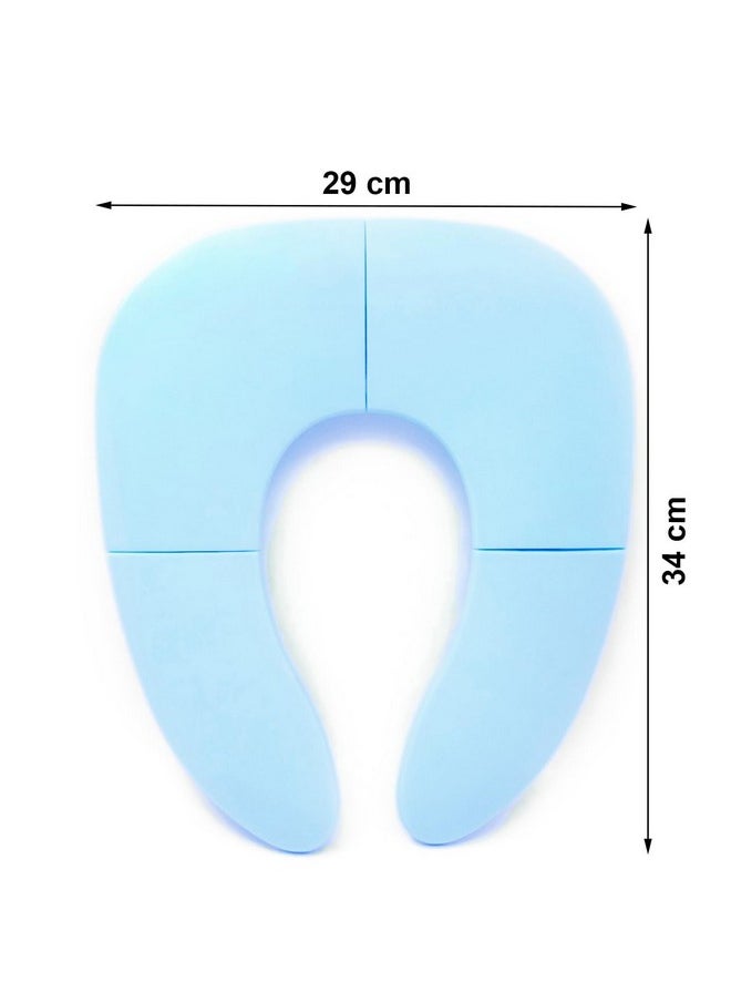 INOVERA (LABEL) INOVERA Portable Folding Baby Toilet Seat - Kids Potty Training Seats for 0.5 to 5 years Child Toddler - Fits All Western Toilets - Non-Slip Suction Cups - Includes Free Travel Bag (Sky Blue)  - Image 2
