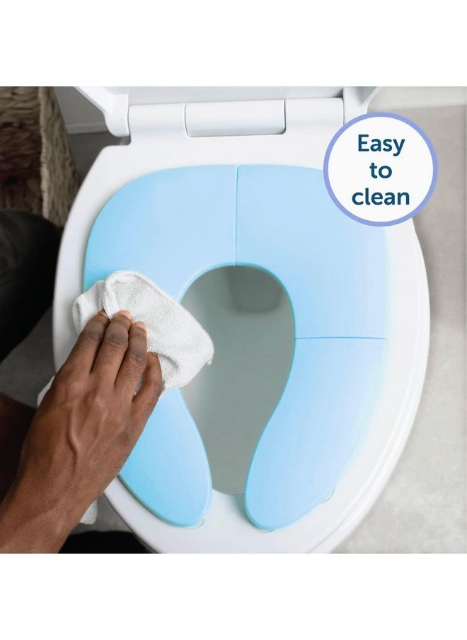 INOVERA (LABEL) INOVERA Portable Folding Baby Toilet Seat - Kids Potty Training Seats for 0.5 to 5 years Child Toddler - Fits All Western Toilets - Non-Slip Suction Cups - Includes Free Travel Bag (Sky Blue)  - Image 3