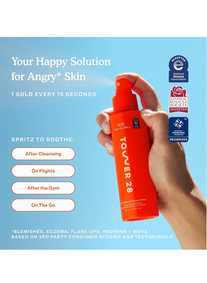 Tower 28 SOS Daily Rescue Facial Spray - The Miracle pH - Balancing Toner! Hypochlorous Acid Formula for Ultra - Sensitive Skin, 4 Fl Oz - Image 5