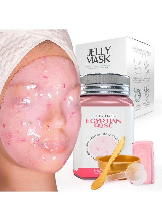 برون قناع جيلي الورد المصري المقشر من براون للعناية بالوجه - عبوة قناع مطاطية سعة 23 أونصة سائلة تكفي من 30 إلى 35 جلسة علاجية - مجموعة قناع جل مرطب للعناية بالبشرة من سبا للرجال والنساء والبالغين - Image 1