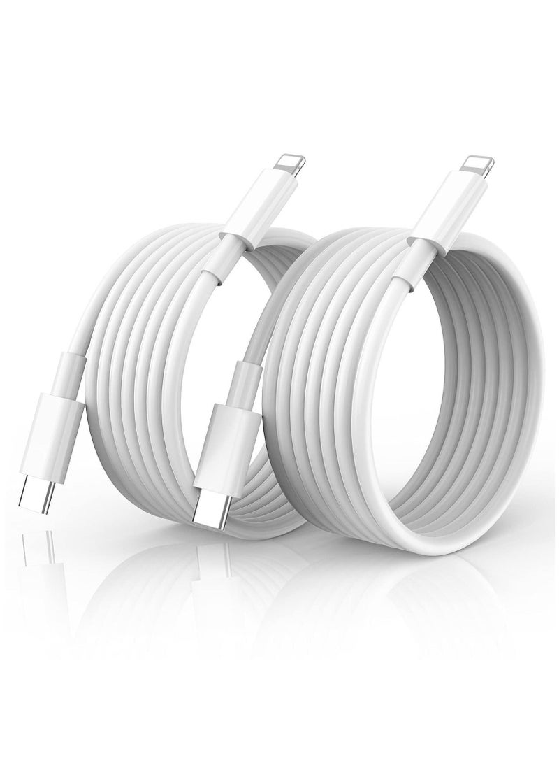 Y&D 2 meters USB C to Lightning Cable, 2pcs iPhone Fast Charger Cord, Type Cable for iPhone, Apple MFi Certified - Image 1