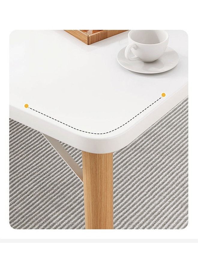 CityRiya-Long - Dining Table Chair Set White Kitchen Table and 4 Dining Chairs Modern 120cm Breakfast Table Desk + 4 Chairs Leisure Coffee Table for Living Room/Office/Meeting Room Kitchen Lounging Cafeterias Wood - Image 1